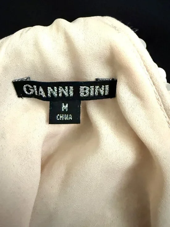 GIANNI BINI Womens Sequined Fringes Shirt Medium Pinkish Unique Lined Evening - Picture 9 of 10